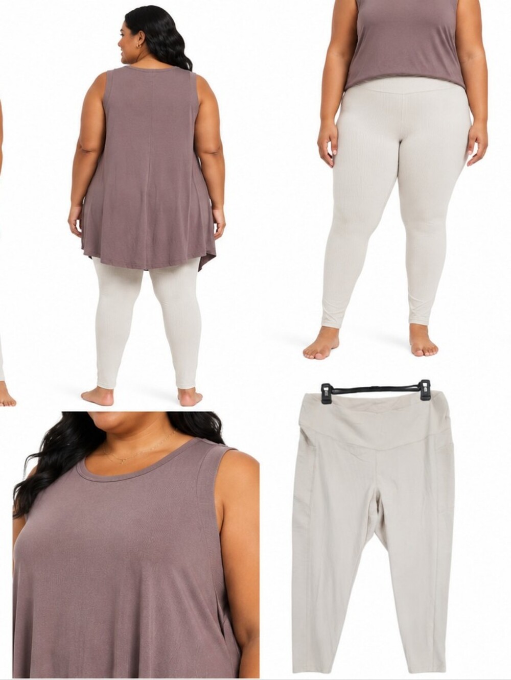 Old NavyDraped Tank Taupe & Leggings Cream XXL TTG